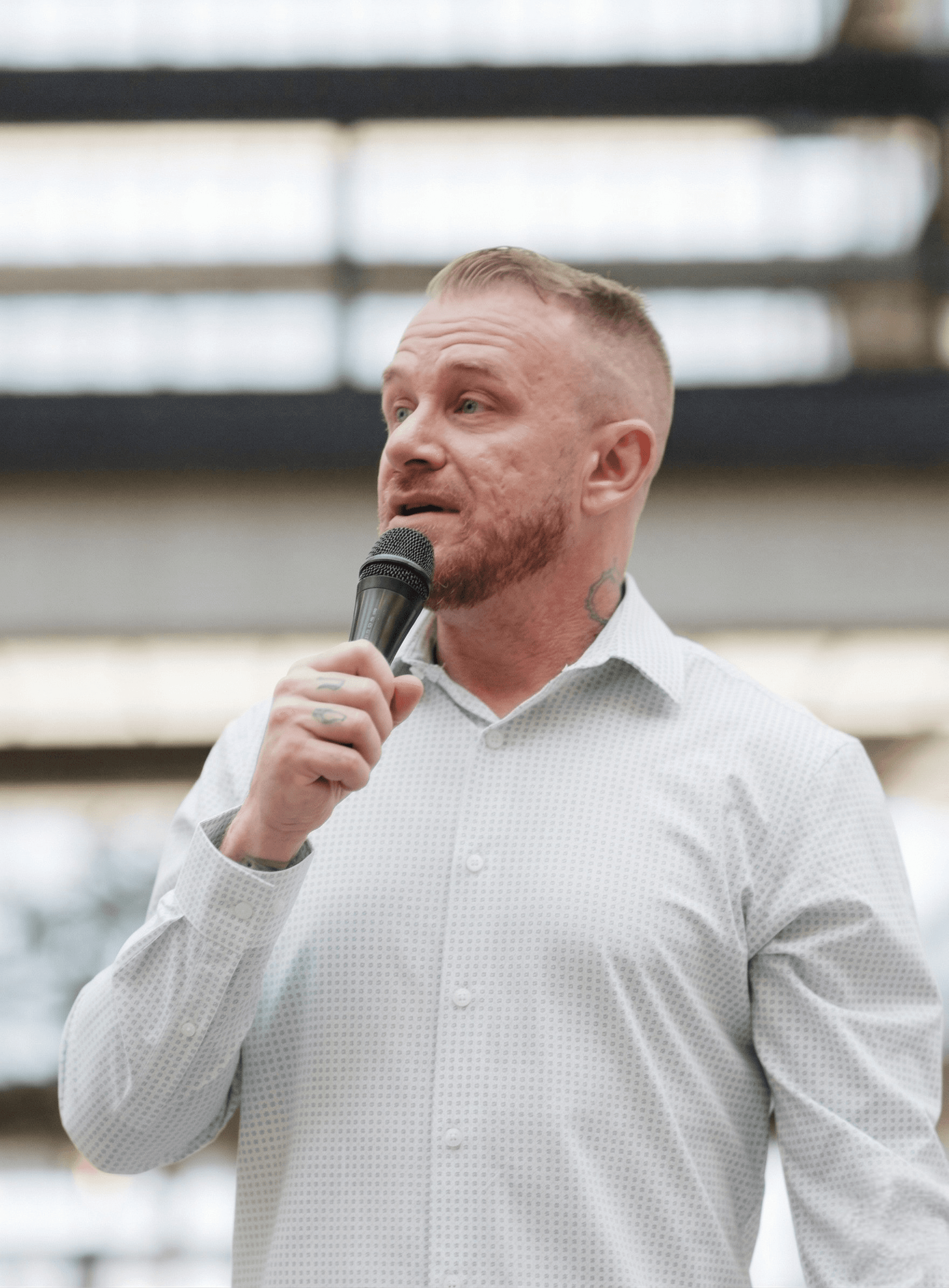 Daniel McGowan delivering a keynote address